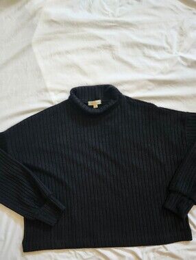Shop Stevie Black Ribbed Turtleneck Sweater